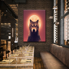 Quadro Decorativo Animais Wolf By The Moon - 120x80 Cm