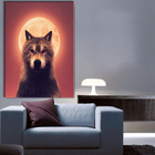 Quadro Decorativo Animais Wolf By The Moon - 120x80 Cm