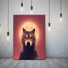 Quadro Decorativo Animais Wolf By The Moon - 120x80 Cm