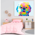 Quadro Decorativo Animal Doguinho Multicores - 180x100cm