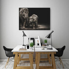 Quadro Decorativo Animal Família Elefante - 180x100cm