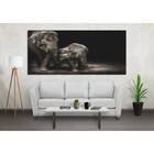 Quadro Decorativo Animal Família Elefante - 180x100cm