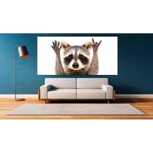Quadro Decorativo Animal Guaxinim - 150x100cm