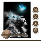 Quadro Decorativo Animal Leão 001 Moldura Em Madeira 30x42cm