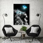 Quadro Decorativo Animal Leão 001 Moldura Em Madeira 40x60cm