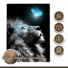 Quadro Decorativo Animal Leão 001 Moldura Em Madeira 60x80cm