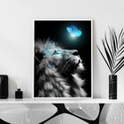 Quadro Decorativo Animal Leão 001 Moldura Em Madeira 60x80cm