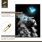 Quadro Decorativo Animal Leão 001 Moldura Em Madeira Com Vidr
