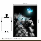 Quadro Decorativo Animal Leão 001 Moldura Em Madeira Com Vidr