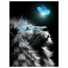 Quadro Decorativo Animal Leão 001 Moldura Em Madeira Com Vidr