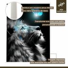 Quadro Decorativo Animal Leão 001 Moldura Em Madeira Com Vidr