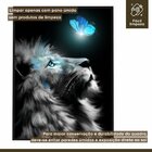 Quadro Decorativo Animal Leão 001 Moldura Em Madeira Com Vidr