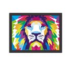 Quadro Decorativo Animal Leão Abstrato Colorido Moderno