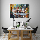 Quadro Decorativo Animal Tropa De Cavalos - 120x80cm