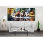 Quadro Decorativo Animal Tropa De Cavalos - 120x80cm