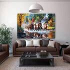 Quadro Decorativo Animal Tropa De Cavalos - 120x80cm