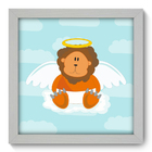 Quadro Decorativo - Anjinho Leão - 22cm X 22cm - 017qdbb