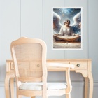 Quadro Decorativo Anjo Com Mapa Astral 33x24cm - Com Vidro Mo