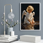 Quadro Decorativo Anjo Criança 33x24cm - Com Vidro Moldura:ma