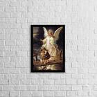 Quadro Decorativo Anjo Da Guarda Vintage 24x18cm Moldura:made