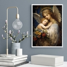 Quadro Decorativo Anjo Renascentista Mãe 45x34cm - Com Vidro