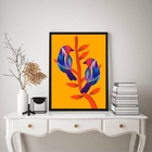 Quadro Decorativo Araras Tropical 45x34cm - Com Vidro Moldura