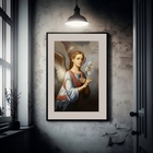 Quadro Decorativo Arcanjo Gabriel - 60x48cm Moldura:madeira B