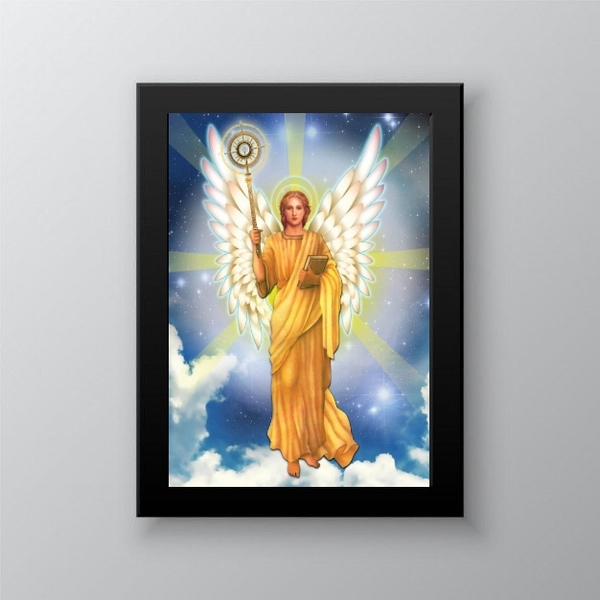 Quadro Decorativo Arcanjo Jofiel 24x18cm - Com Vidro Moldura: