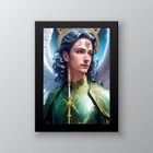 Quadro Decorativo Arcanjo Rafael 24x18cm - Com Vidro Moldura: