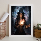 Quadro Decorativo Arquétipo Bruxa 33x24cm - Com Vidro Moldura