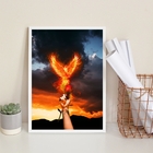 Quadro Decorativo Arquétipo Da Fênix 33x24cm Moldura:madeira