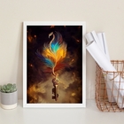 Quadro Decorativo Arquétipo Fênix- Chave 45x34cm - Com Vidro