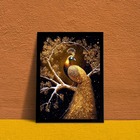 Quadro Decorativo Arquétipo Pavão Ouro 45x34cm - Com Vidro Mo