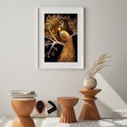 Quadro Decorativo Arquétipo Pavão Ouro - 60x48cm Moldura:made