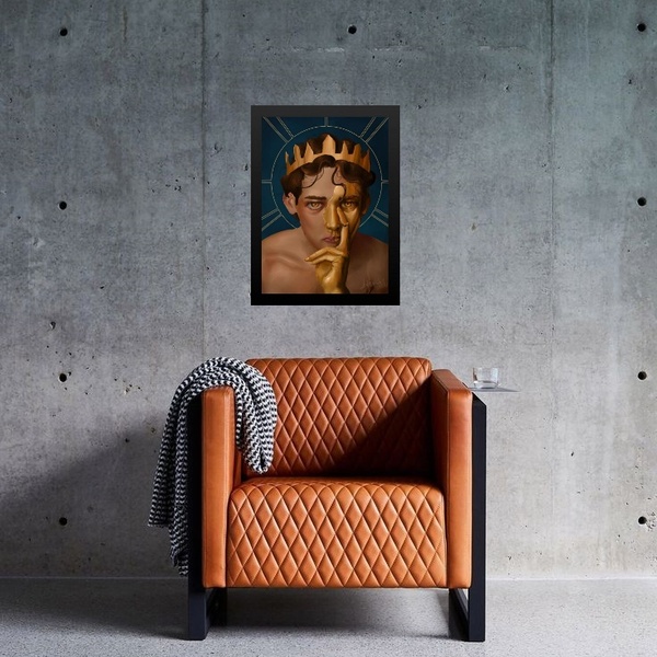 Quadro Decorativo Arquétipo Rei Midas 24x18cm - Com Vidro Mol