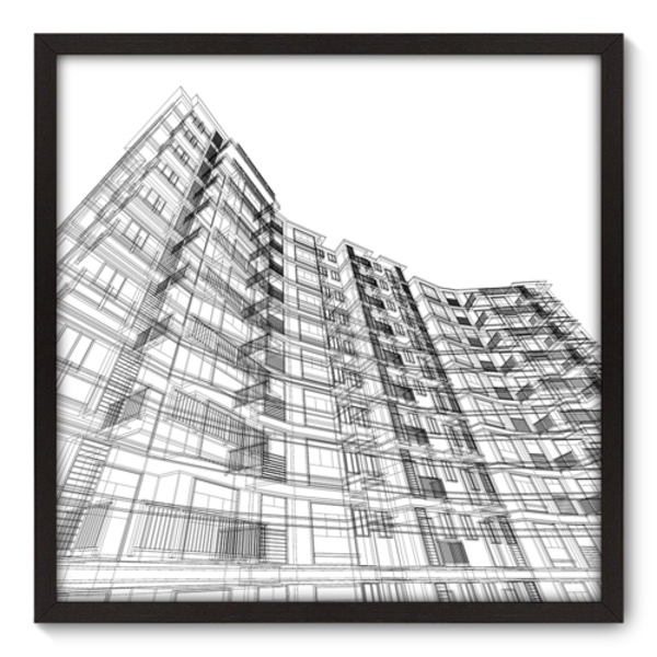 Quadro Decorativo - Arquitetura - 70cm X 70cm - 021qnudp