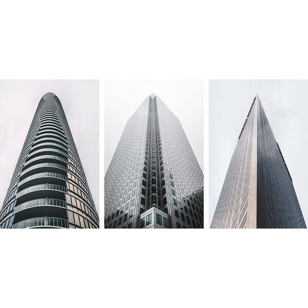 Quadro Decorativo Arquitetura Vertical 3 Telas
