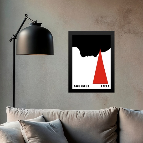 Quadro Decorativo Arte Bauhaus - Julgamento 33x24cm Moldura B