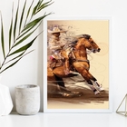 Quadro Decorativo Arte Boiadeiro 45x34cm - Com Vidro Moldura: