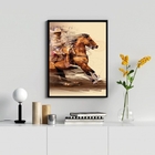 Quadro Decorativo Arte Boiadeiro 45x34cm Moldura:madeira Bran