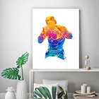 Quadro Decorativo Arte Boxe - Boxeador 33x24cm - Com Vidro Mo