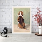 Quadro Decorativo Arte Cão Beagle 24x18cm Moldura Preta