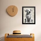 Quadro Decorativo Arte Cão Dalmata 33x24cm Moldura Preta