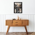 Quadro Decorativo Arte Casal De Elefantes 45x34cm Moldura Bra