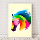 Quadro Decorativo Arte Cavalo Colorido 45x34cm - Com Vidro Mo