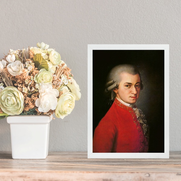 Quadro Decorativo Arte Clássica Mozart 45x34cm - Com Vidro Mo