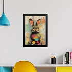 Quadro Decorativo Arte Coelho - Pop Art 24x18cm - Com Vidro M