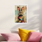 Quadro Decorativo Arte Coelho - Pop Art 24x18cm - Com Vidro M