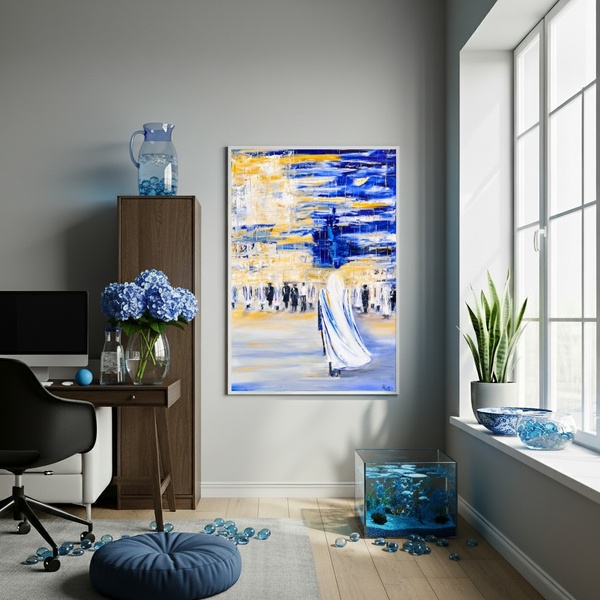 Quadro Decorativo Arte Decoração Judaica  - 70x50cm Moldura B