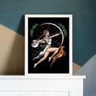 Quadro Decorativo Arte Deusa Artemis 24x18cm - Com Vidro Mold